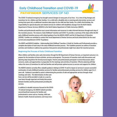 Early Childhood Transition and COVID-19