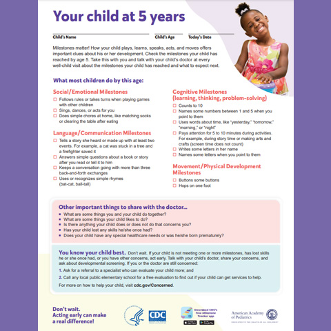 Your Child at 5 Years (Checklist)
